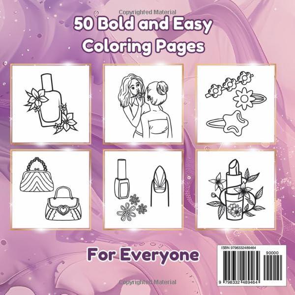 Beauty and Cosmetics Coloring Book - Back
