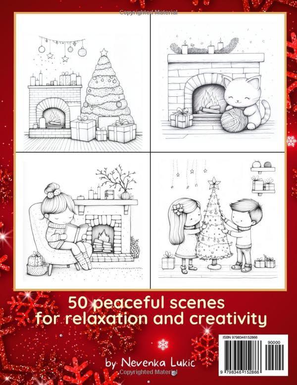 Cozy Christmas Moments Coloring Book - Back