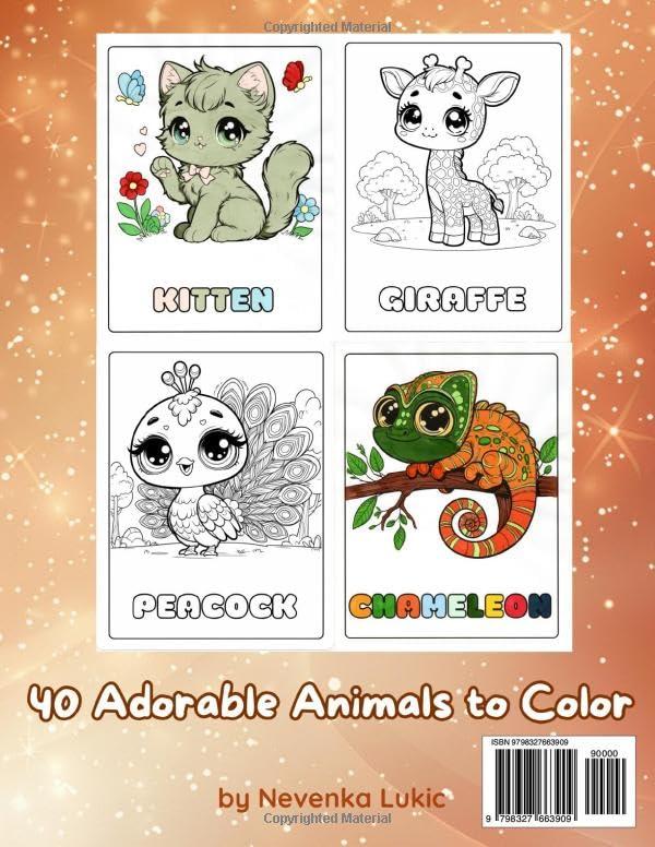 Cute Animals Coloring Book - Back