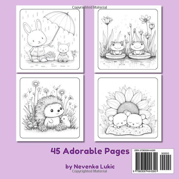 Little Kawaii Friends Coloring Book - Back