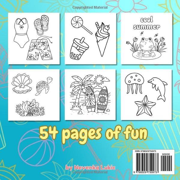 Beautiful Summer Coloring Book - Back